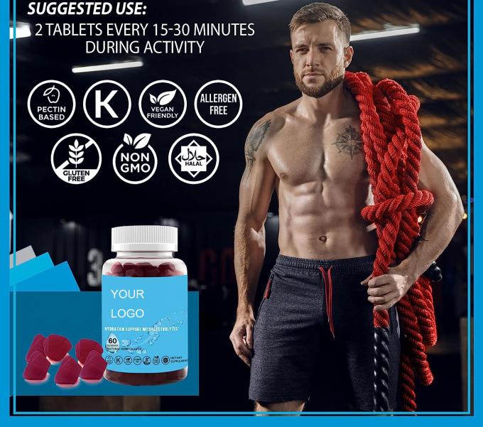 Oem Hydratation Elektrolyten Gummis Natürlicher Beerengeschmack Elektrolyten Gesundheitsunterstützung Vegan Glutenfrei Nicht-GVO Halal Pektin 0