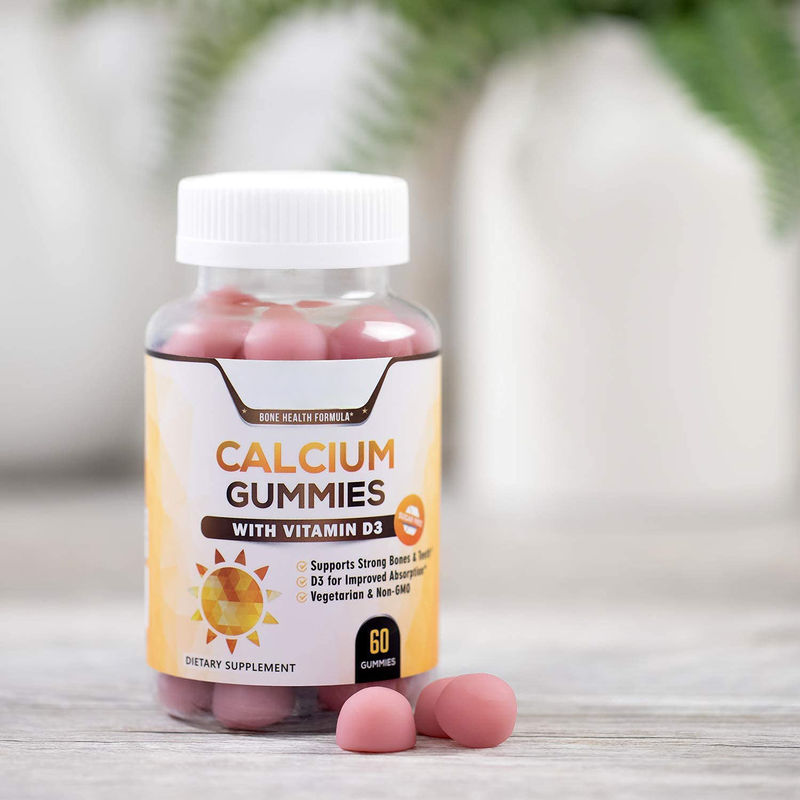 Oem Private Label Vegan Gummy Candy Kalzium und Vitamin D3 Gummies für Erwachsene unterstützen gesunde Knochen und Zähne