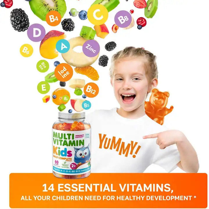 Oem Gummy Candy Multivitamin Gummies für Kinder Unterstützung Immun-Verdauungsgesundheit Kinder Multivitamin Gummy