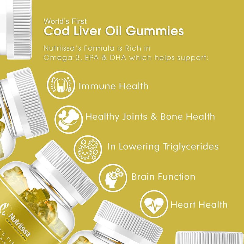 Biologische Kabeljau-Leberöl Gummi-Fischöl-Gummies reich an Omega-3, Epa Dha, Vitaminen