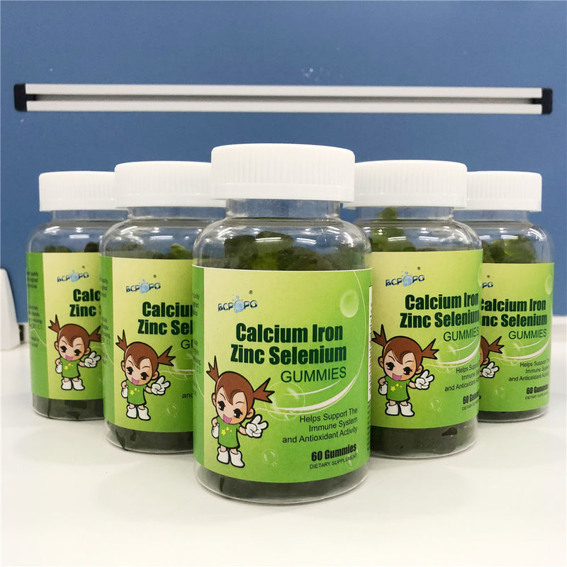 Oem Private Label Kalzium Eisen Zink Selenium Gummies Spurenelement Immun Booster Ergänzung für Kinder