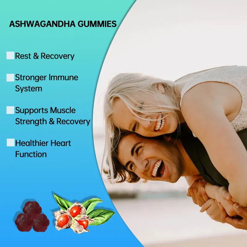 Custom Gummy Candy Ashwaganda Gummies Gesundheitspräparate zur Verbesserung der Immunität und des guten Schlafes