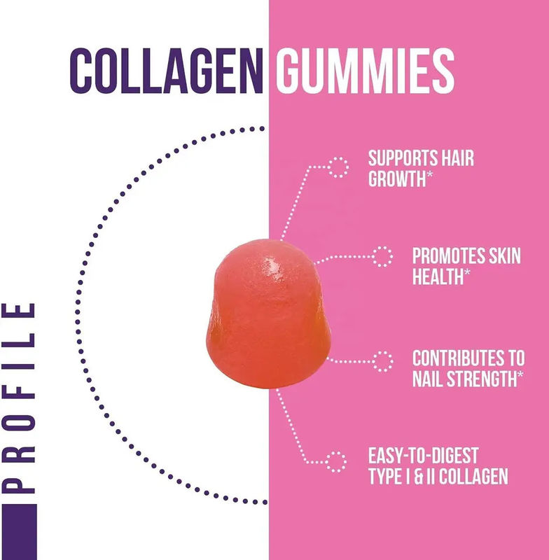Gesundheitswesen Privatetikett Gmp Fabrik Hautbleichmittel Multivitamin Kollagen Ergänzung Gummi Süßigkeiten