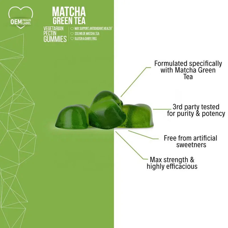 Bio-Matcha-Kaugummi für eine gesunde Verdauung und Antioxidansupport Vegan Matcha-Grüntee-Kaugummi für Entgiftung & Reinigung und Heilung