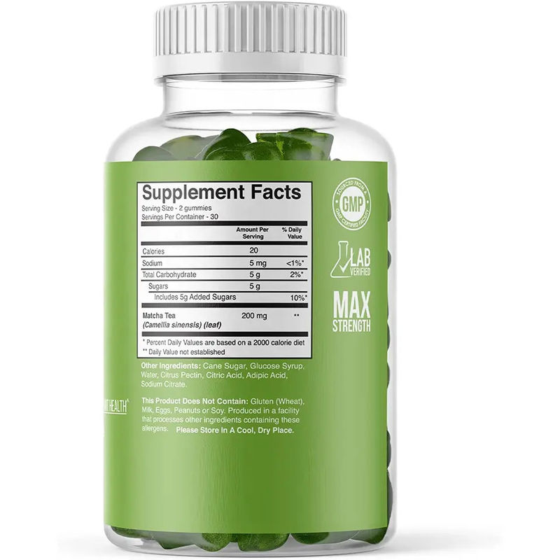 Bio-Matcha-Kaugummi für eine gesunde Verdauung und Antioxidansupport Vegan Matcha-Grüntee-Kaugummi für Entgiftung & Reinigung und Heilung