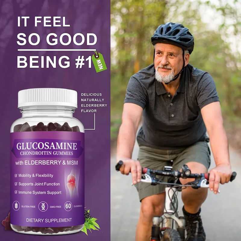Oem Private Label Msm Ältere Ergänzung Glucosamin Chondroitin Kaugummi mit Gelenksupport und Antioxidans immun