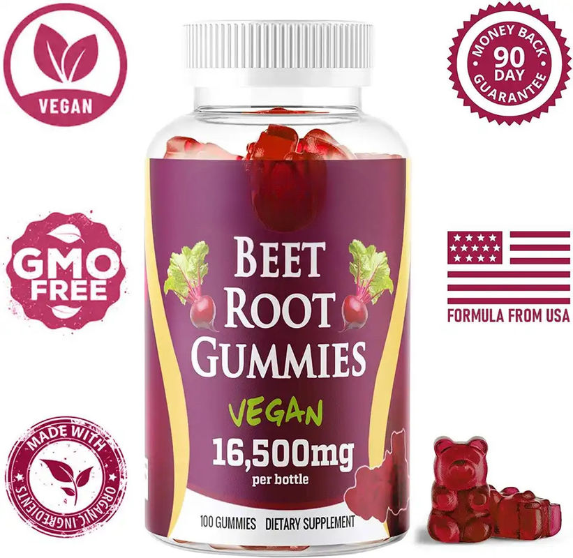 Oem Private Label Zuckerfreie Bio-Rübenwurzel Gummies Für Herzgesundheit Energie steigern Blutdruck Unterstützung