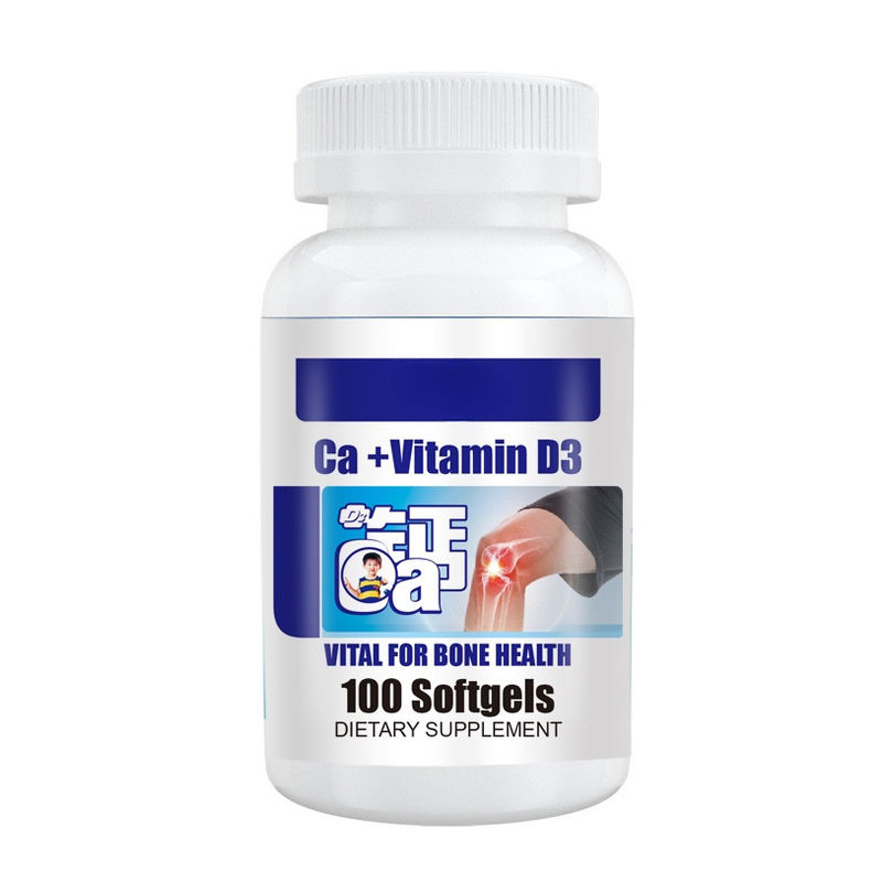 Oem Private Label Custom Softgel Kapseln Kalzium und Vitamin D3 Ergänzungen zur Verbesserung des gesunden Wachstums von Knochen und Tee