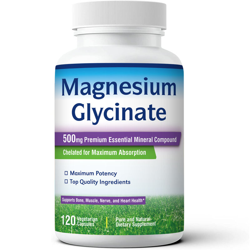Magnesiumglycinat-Kapseln unterstützen Stresslinderung, Schlaf, Herzgesundheit, Nerven, Muskeln und Knochenunterstützung