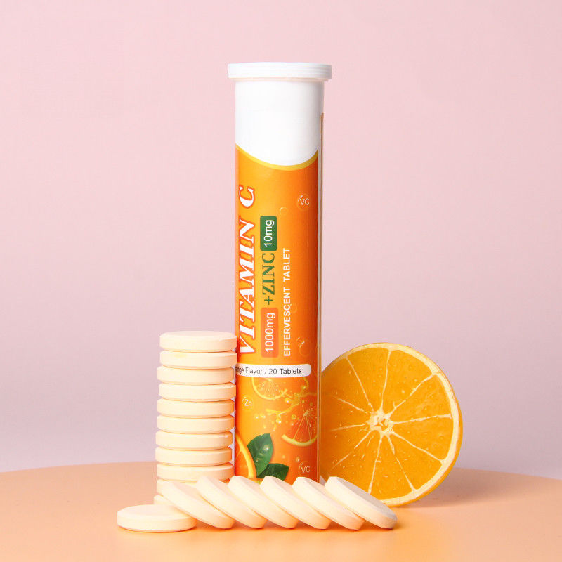 Oem Private Label maßgeschneiderte Formel Gesundheit Ergänzungen Vitamin C 1000mg und Zink 10mg Effervescent Tablet