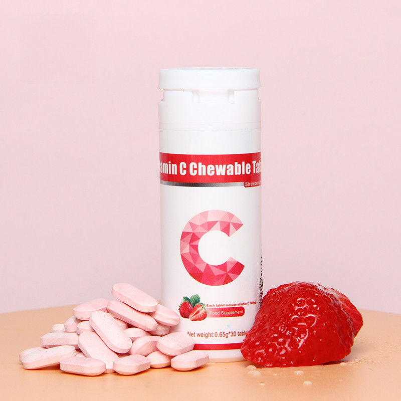 Oem Private Label Hautbleiche Immunität Ergänzungen Custom Vitamin C 100 mg 500 mg Kautabletten