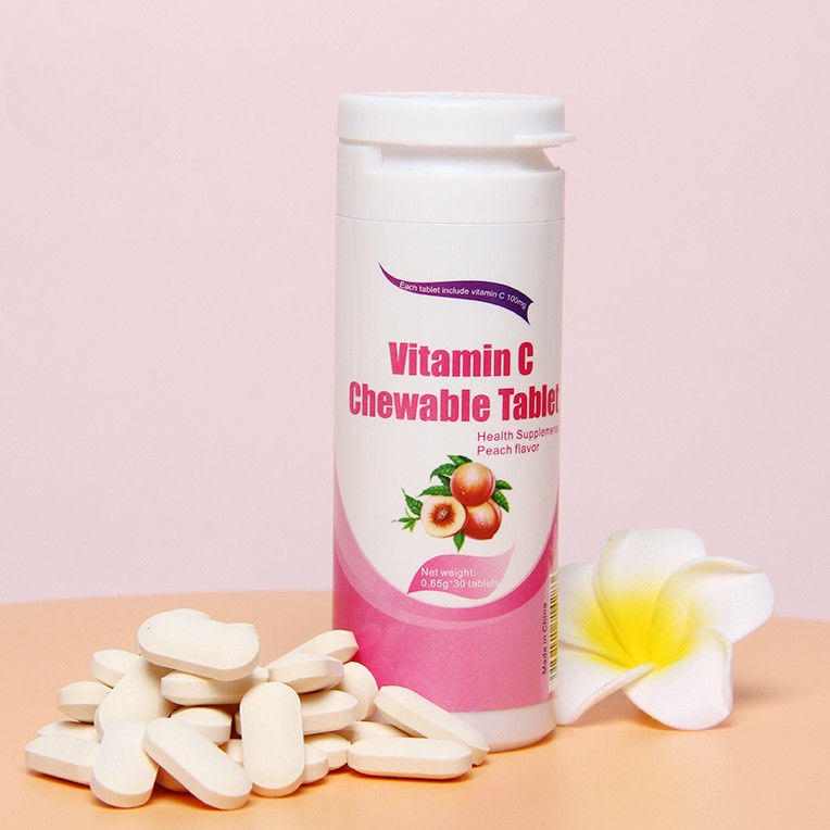 Oem Private Label Hautbleiche Immunität Ergänzungen Custom Vitamin C 100 mg 500 mg Kautabletten