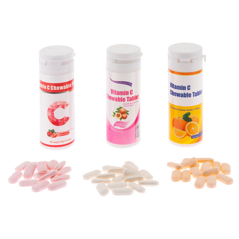 Oem Private Label Hautbleiche Immunität Ergänzungen Custom Vitamin C 100 mg 500 mg Kautabletten